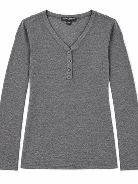 Mario Serrani Gray Long-Sleeve Henley Top
